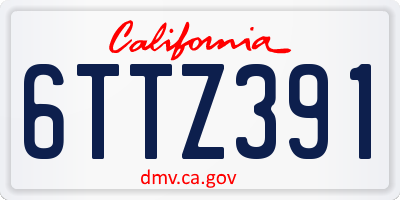 CA license plate 6TTZ391