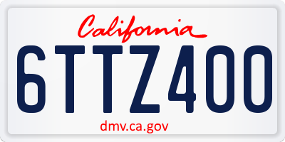 CA license plate 6TTZ400