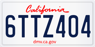 CA license plate 6TTZ404