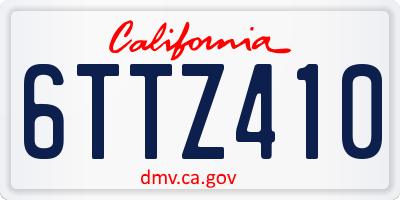 CA license plate 6TTZ410