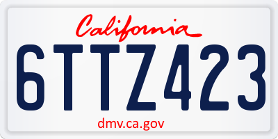 CA license plate 6TTZ423