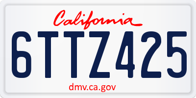CA license plate 6TTZ425