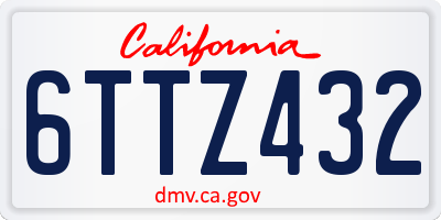 CA license plate 6TTZ432