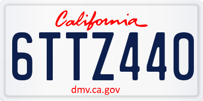 CA license plate 6TTZ440