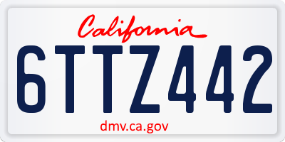 CA license plate 6TTZ442
