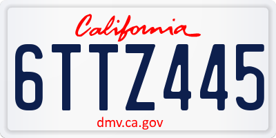 CA license plate 6TTZ445