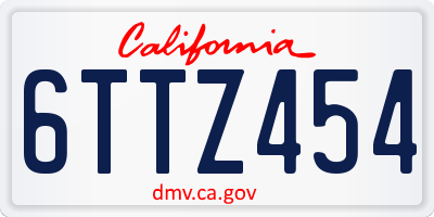 CA license plate 6TTZ454
