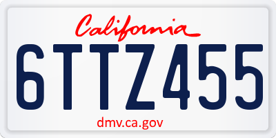CA license plate 6TTZ455