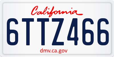 CA license plate 6TTZ466