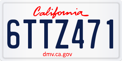 CA license plate 6TTZ471