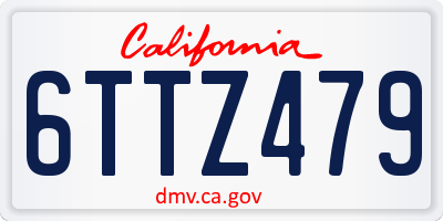 CA license plate 6TTZ479