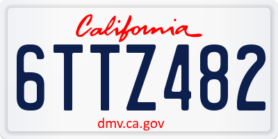 CA license plate 6TTZ482