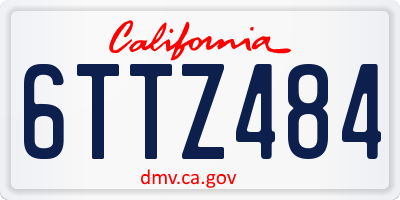 CA license plate 6TTZ484