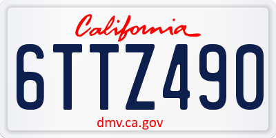 CA license plate 6TTZ490
