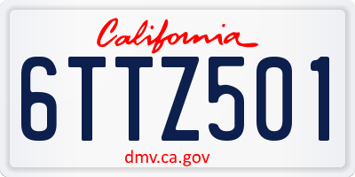 CA license plate 6TTZ501