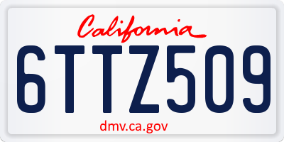 CA license plate 6TTZ509