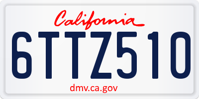 CA license plate 6TTZ510
