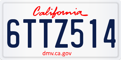CA license plate 6TTZ514