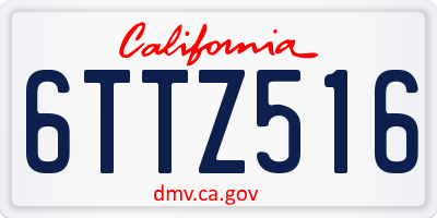 CA license plate 6TTZ516