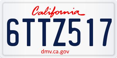 CA license plate 6TTZ517