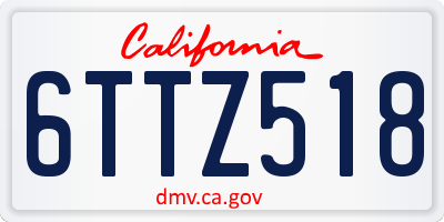CA license plate 6TTZ518