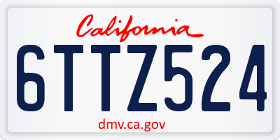 CA license plate 6TTZ524