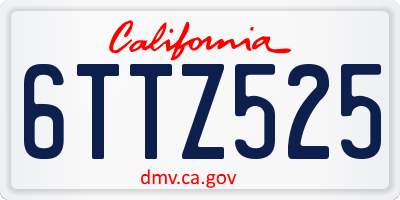 CA license plate 6TTZ525