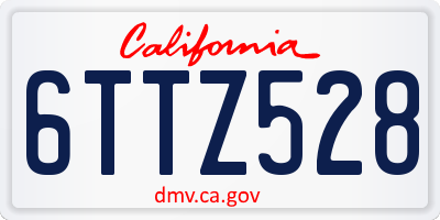 CA license plate 6TTZ528