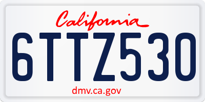 CA license plate 6TTZ530