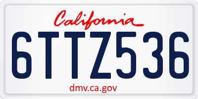 CA license plate 6TTZ536