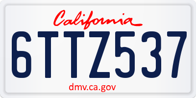 CA license plate 6TTZ537