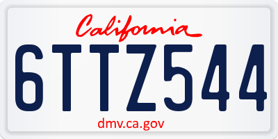 CA license plate 6TTZ544