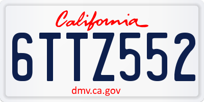 CA license plate 6TTZ552
