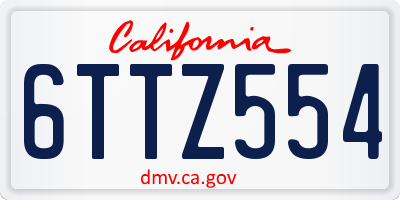 CA license plate 6TTZ554