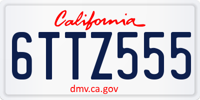 CA license plate 6TTZ555