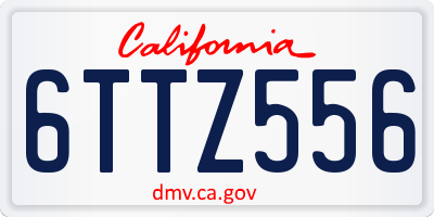 CA license plate 6TTZ556