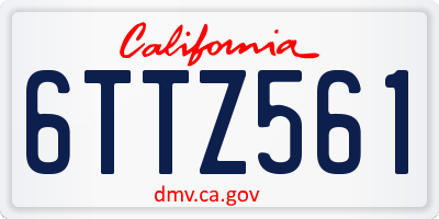 CA license plate 6TTZ561