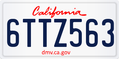 CA license plate 6TTZ563