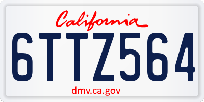 CA license plate 6TTZ564