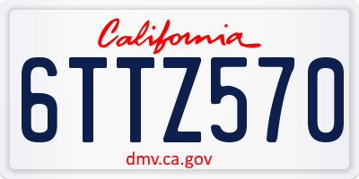 CA license plate 6TTZ570