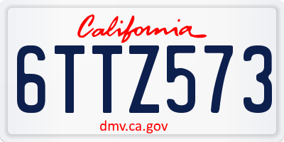 CA license plate 6TTZ573