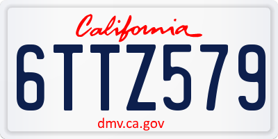 CA license plate 6TTZ579
