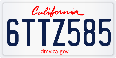 CA license plate 6TTZ585