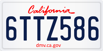 CA license plate 6TTZ586