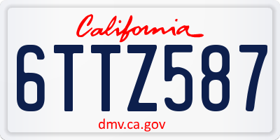CA license plate 6TTZ587