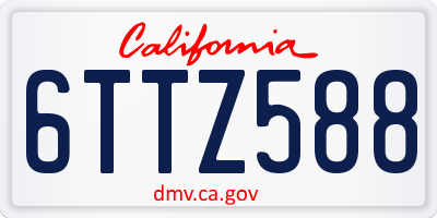 CA license plate 6TTZ588
