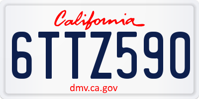 CA license plate 6TTZ590