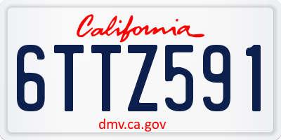CA license plate 6TTZ591