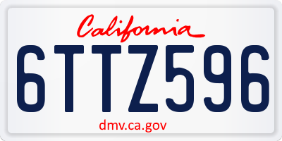 CA license plate 6TTZ596