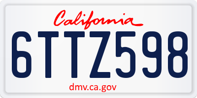 CA license plate 6TTZ598